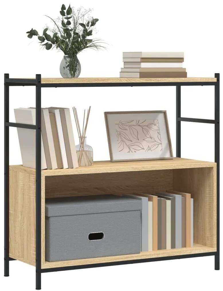 vidaXL Βιβλιοθήκη Sonoma Δρυς 80x30x78,5 εκ. Επεξεργ. Ξύλο / Σίδηρος