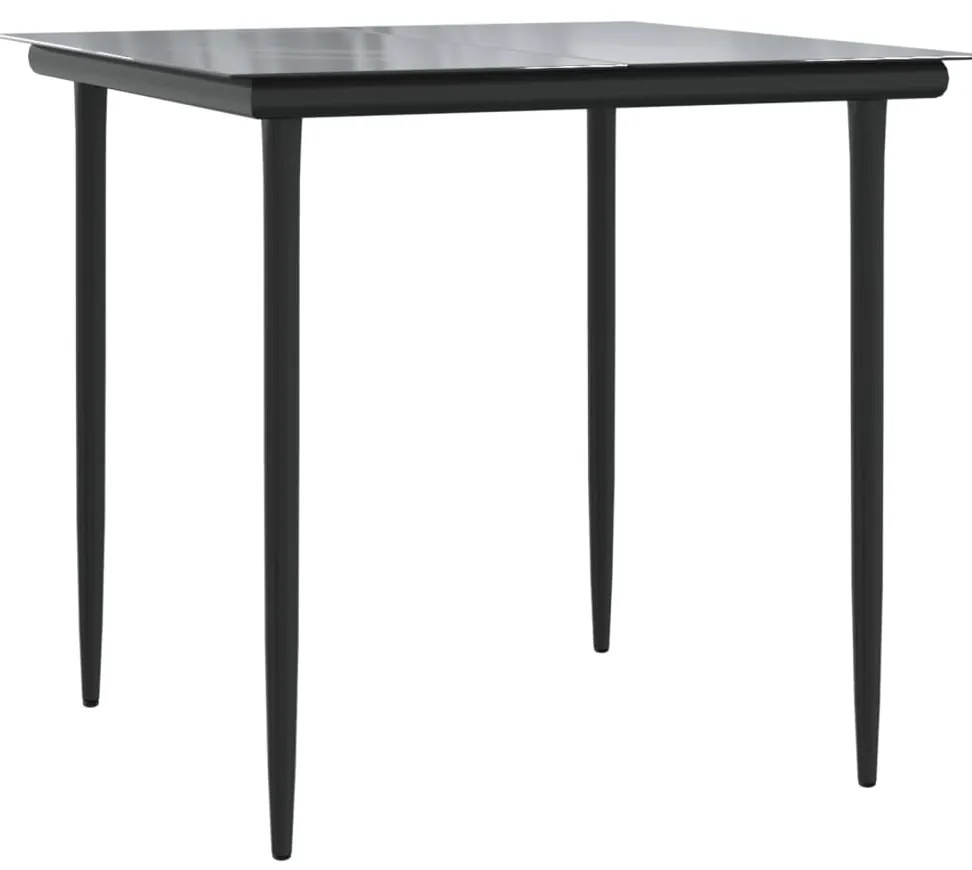 vidaXL Τραπεζαρία Κήπου Σετ 3τεμ Μαύρο Συνθ. Ρατάν/Ατσάλι με Μαξιλάρια