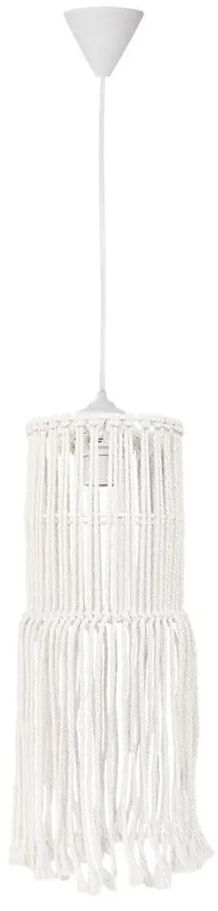 Φωτιστικό Οροφής Mac-03 Φ15 1/L Macrame 31-1065 White Heronia Σχοινί,Μέταλλο