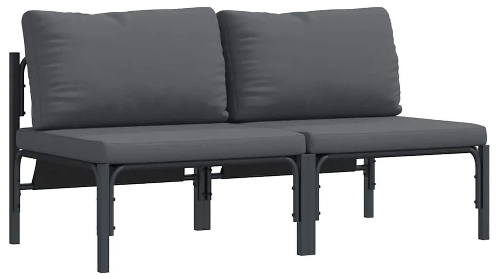 vidaXL Εξωτερικά Έπιπλα 2 pcs Ανθρακί 80 x 80 x 71 cm Ατσάλι