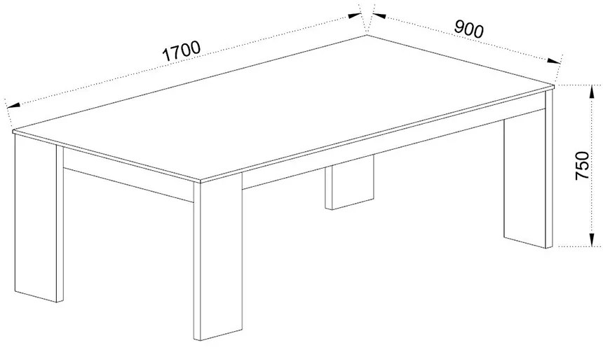 INTRO ΤΡΑΠΕΖΙ CEMENT ΣΚΟΥΡΟ SONOMA ΣΚΟΥΡΟ 170x90xH76cm - 02-0220 - 02-0220