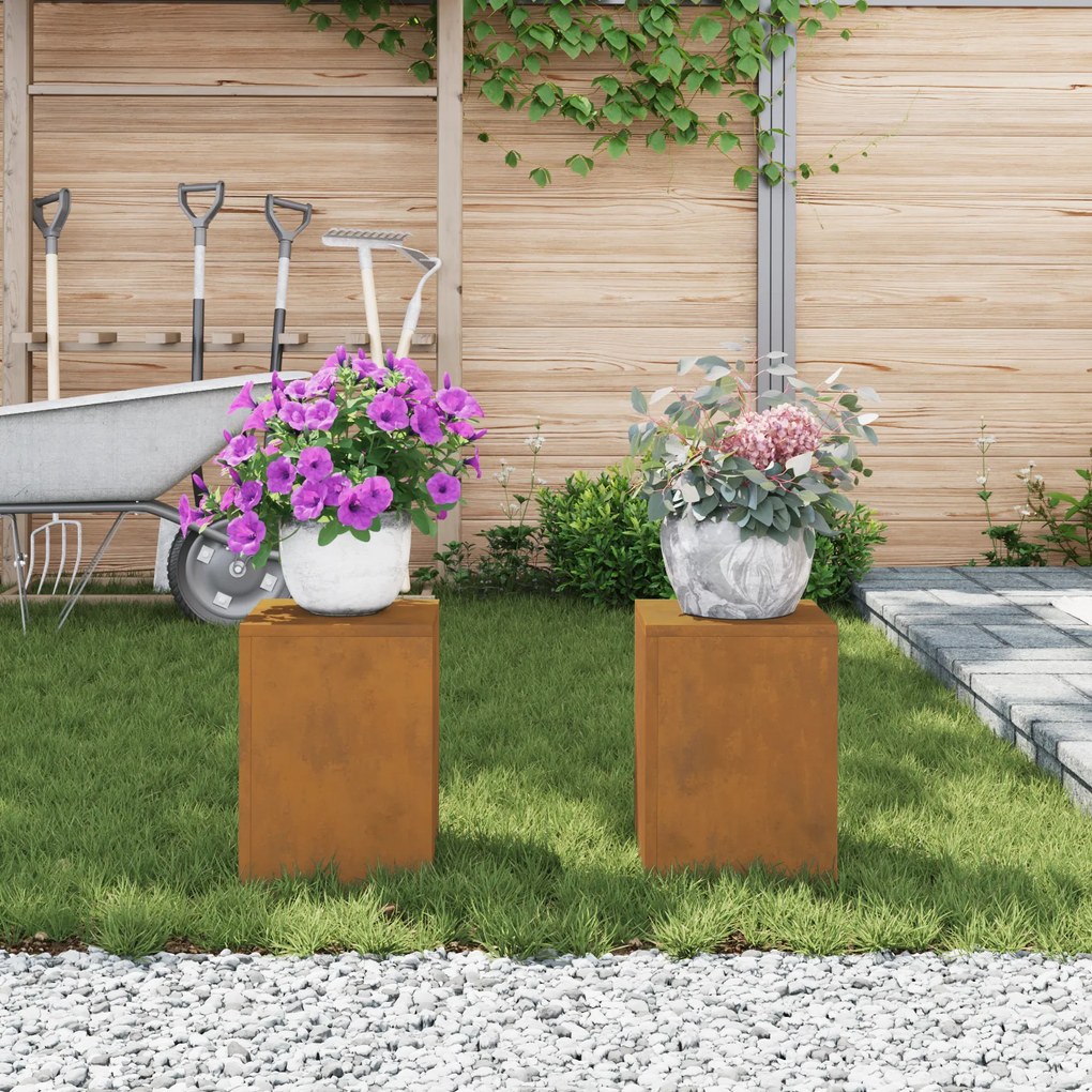 vidaXL Φυτοστέγες Pillar 2 τεμάχια 24x24x35 εκ. Ανθεκτικό ατσάλι
