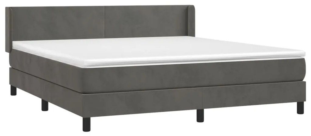 ΚΡΕΒΑΤΙ BOXSPRING ΜΕ ΣΤΡΩΜΑ ΣΚΟΥΡΟ ΓΚΡΙ 180X200 ΕΚ. ΒΕΛΟΥΔΙΝΟ 3130854