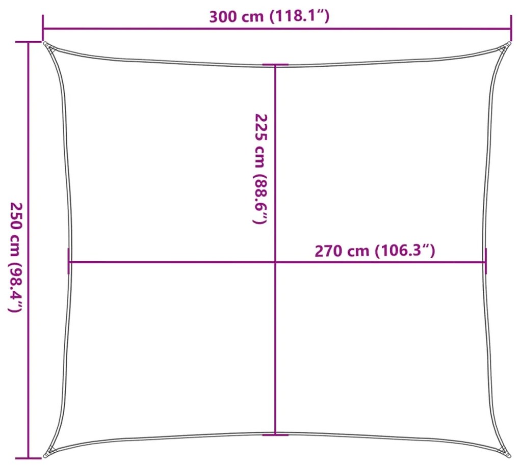 Πανί Σκίασης Κόκκινο 2,5 x 3 μ. από HDPE 160 γρ./μ² - Κόκκινο