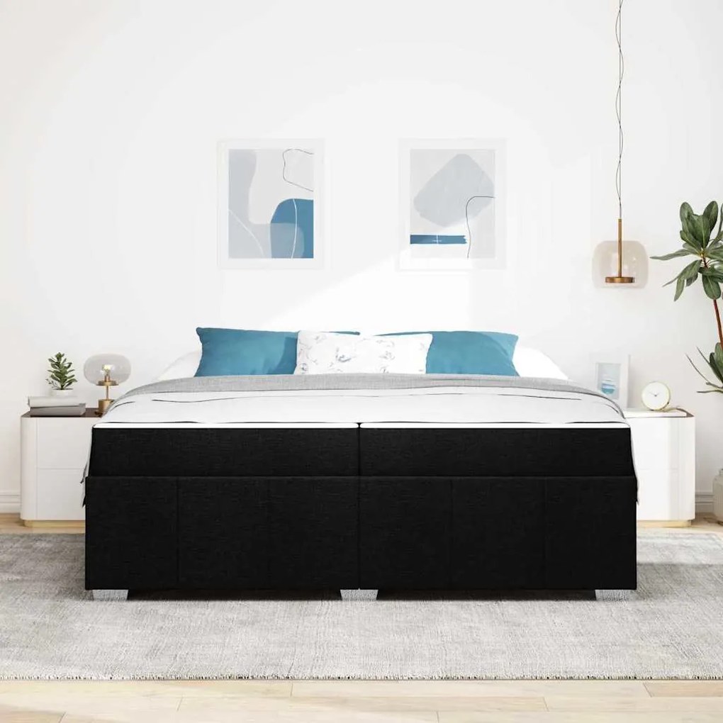 vidaXL Σκελετός Κρεβατιού Μαύρο 200 x 200 cm ύφασμα