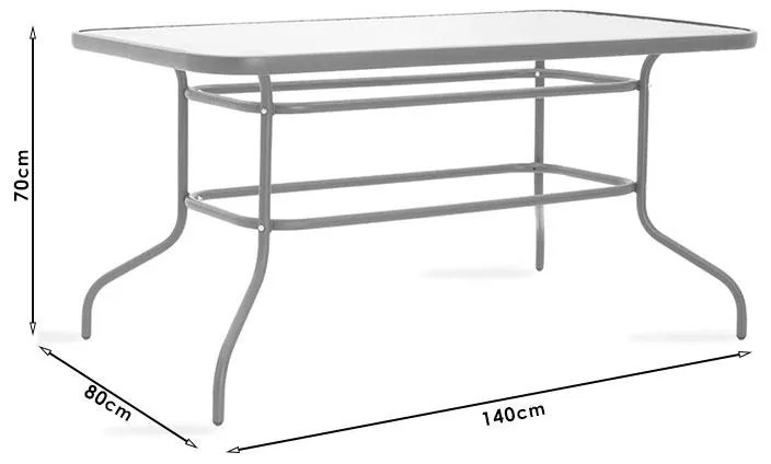 Τραπεζαρία Valor-Confidence σετ 5τεμ μέταλλο σε λευκή απόχρωση 140x80x70εκ 140x80x70 εκ.