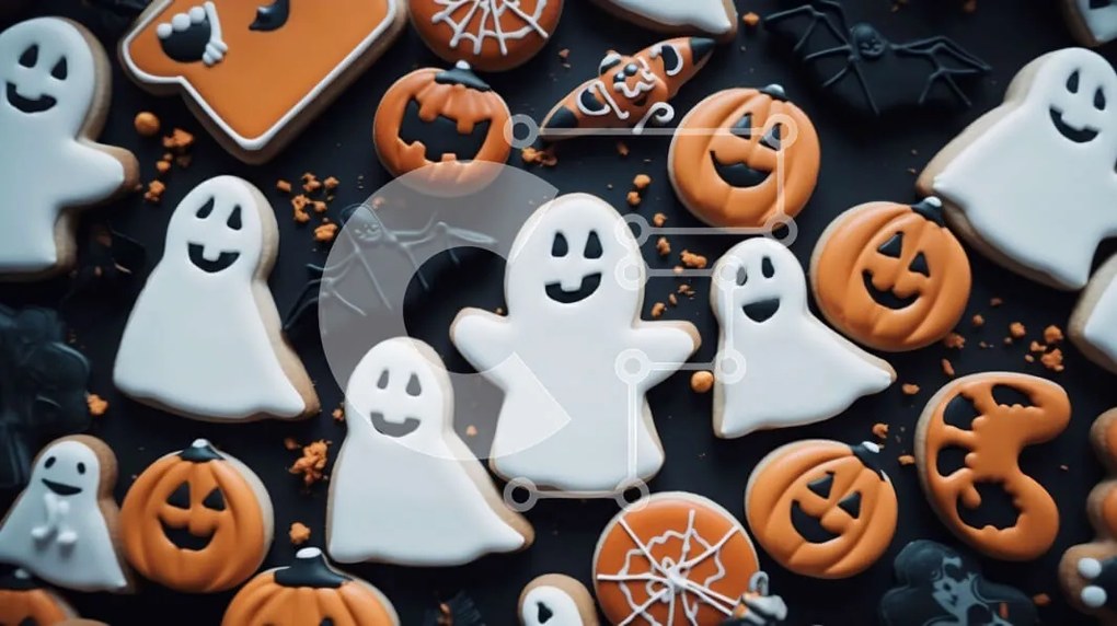 Intra Συλλεκτικό Ξύλινο Παζλ Plywood  4mm - Cookies με θέμα το Halloween με φαντάσματα και κολοκύθες Σε Ξύλινο Κουτί - Διαστάσεις: 10x10 cm – 25 κομμάτια