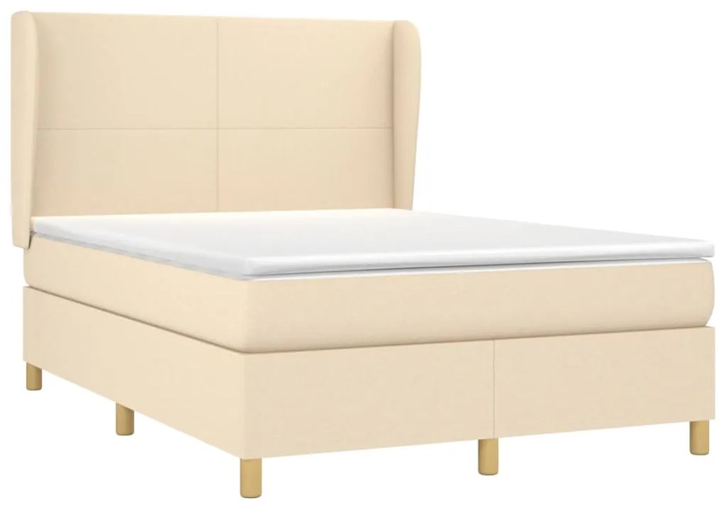 ΚΡΕΒΑΤΙ BOXSPRING ΜΕ ΣΤΡΩΜΑ ΚΡΕΜ 140X190 ΕΚ. ΥΦΑΣΜΑΤΙΝΟ 3128362