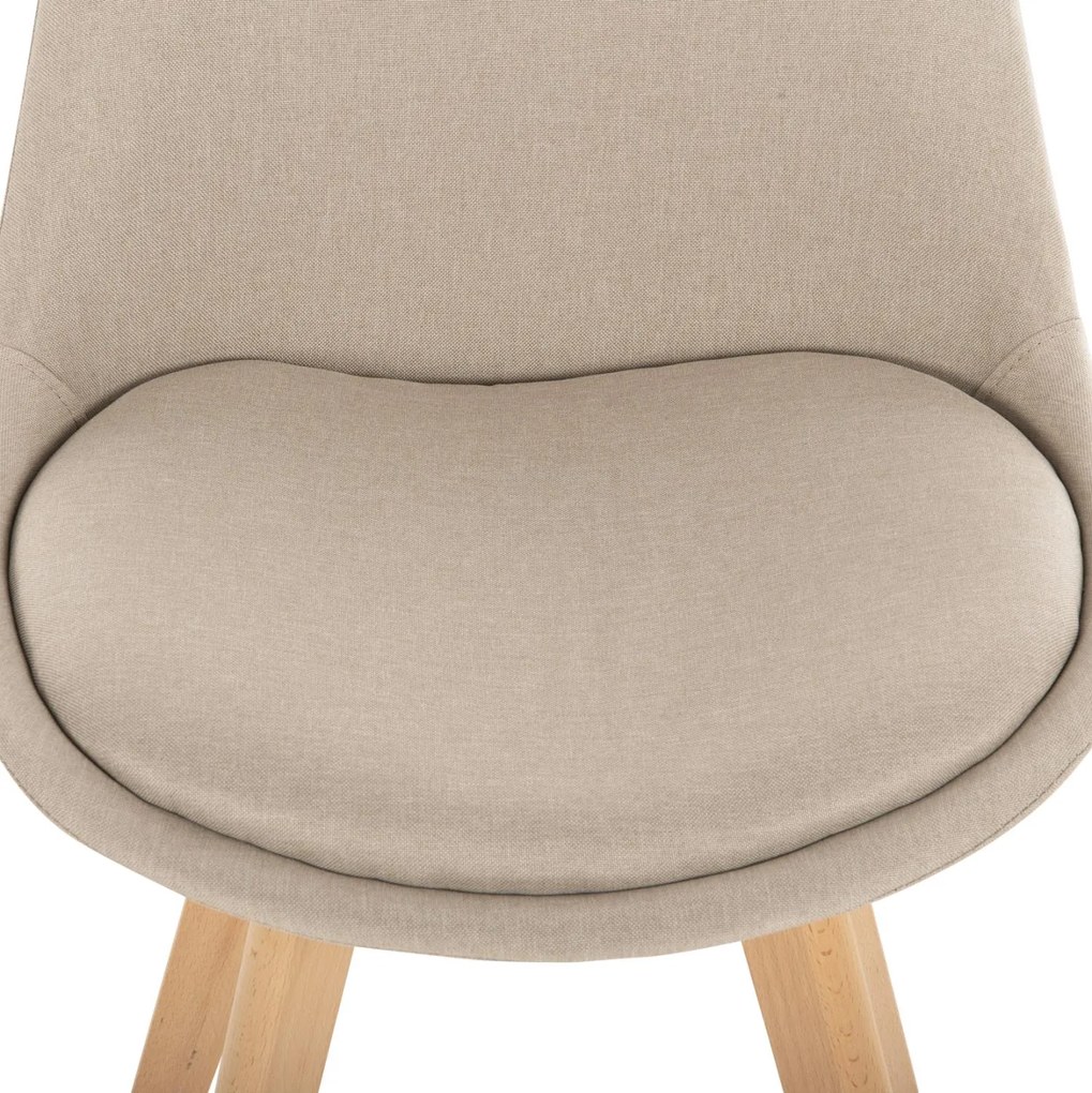 Καρέκλα VEGAS Πόδια Οξιάς και Μπέζ ύφασμα 48x58x80Υεκ. 4αδα 48x58x80 εκ.