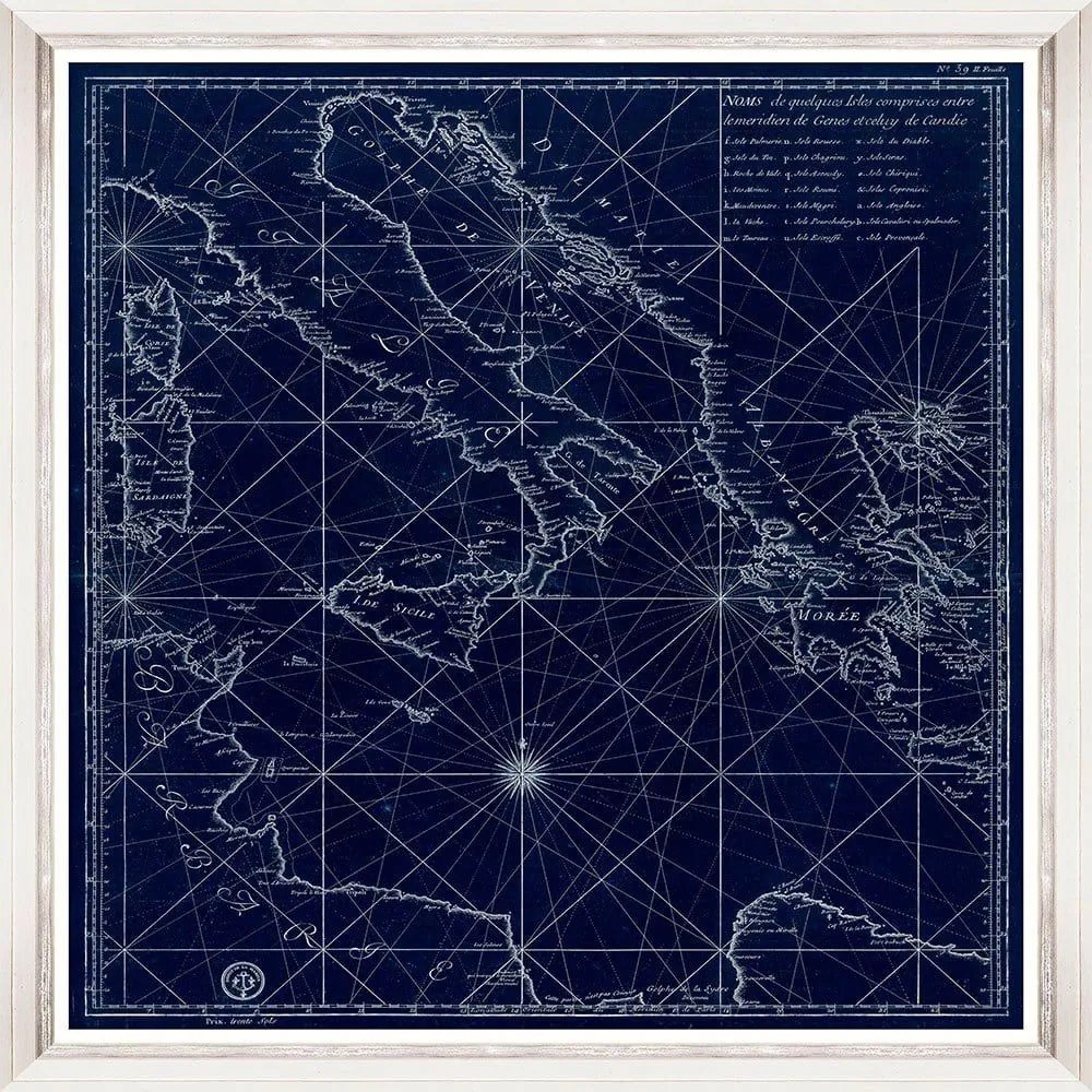 Κάδρο La Mer Mediterranee - Central Side Fa13381 90X100Cm Blue Mindthegap Vertical Ξύλο