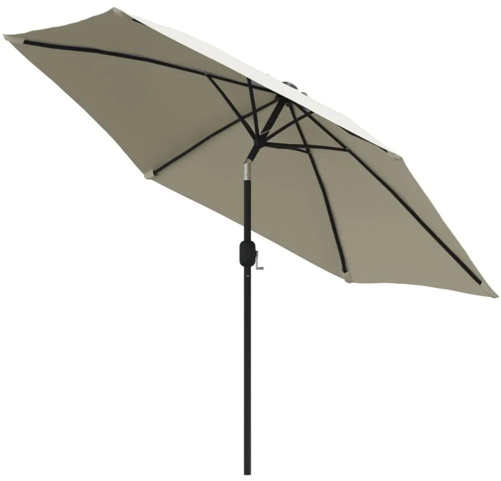 vidaXL Ομπρέλα Κήπου Κρεμαστή LED Λευκό Άμμου 3,5 μ.