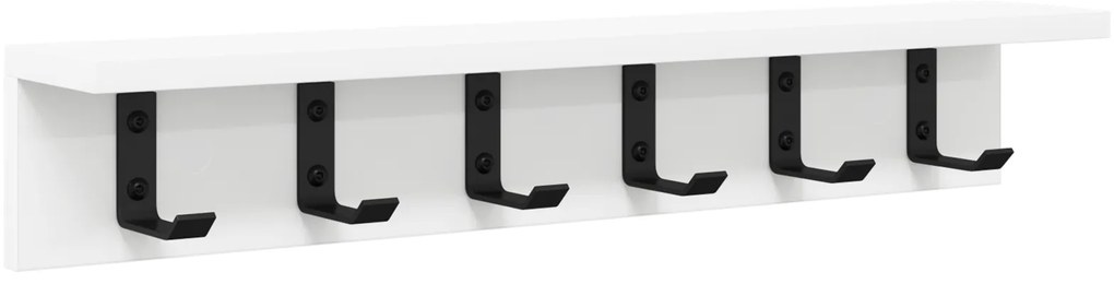 vidaXL Τοίχου Κρεμάστρα Λευκό 60 x 10.5 x 10.5 εκ Επεξεργασμένο ξύλο