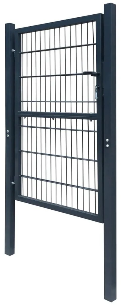 vidaXL Πόρτα Περίφραξης (Μονή) Γκρι Ανθρακί 106 x 190 εκ.