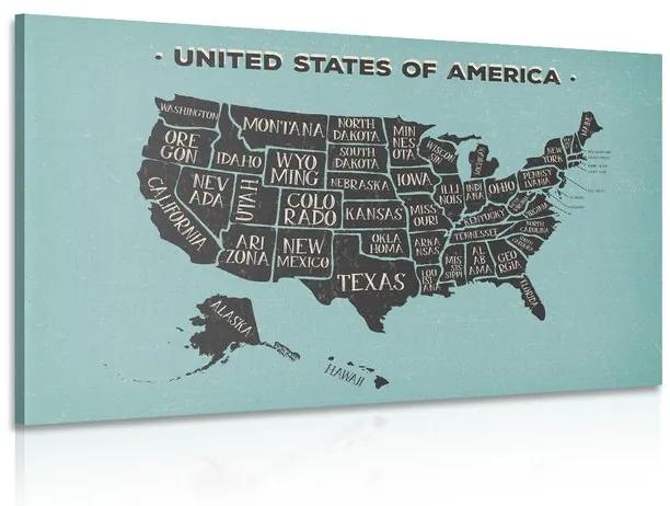 Εικόνα εκπαιδευτικό χάρτη των ΗΠΑ με μπλε φόντο