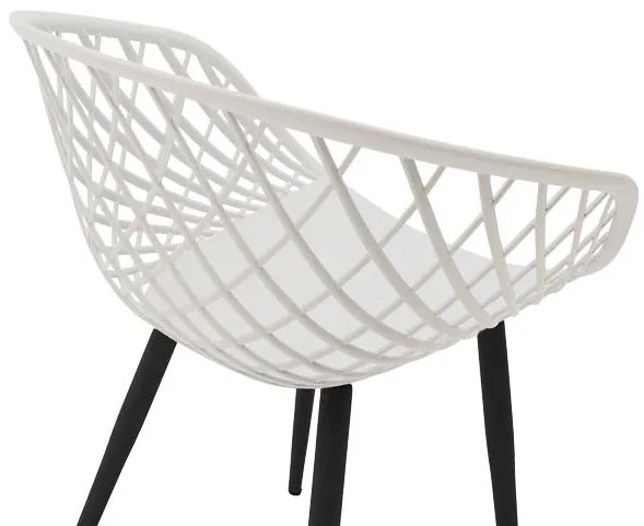 Καρέκλα Ezra λευκό pp-πόδι μαύρο μέταλλο 62x42x82εκ 63x55x83 εκ.