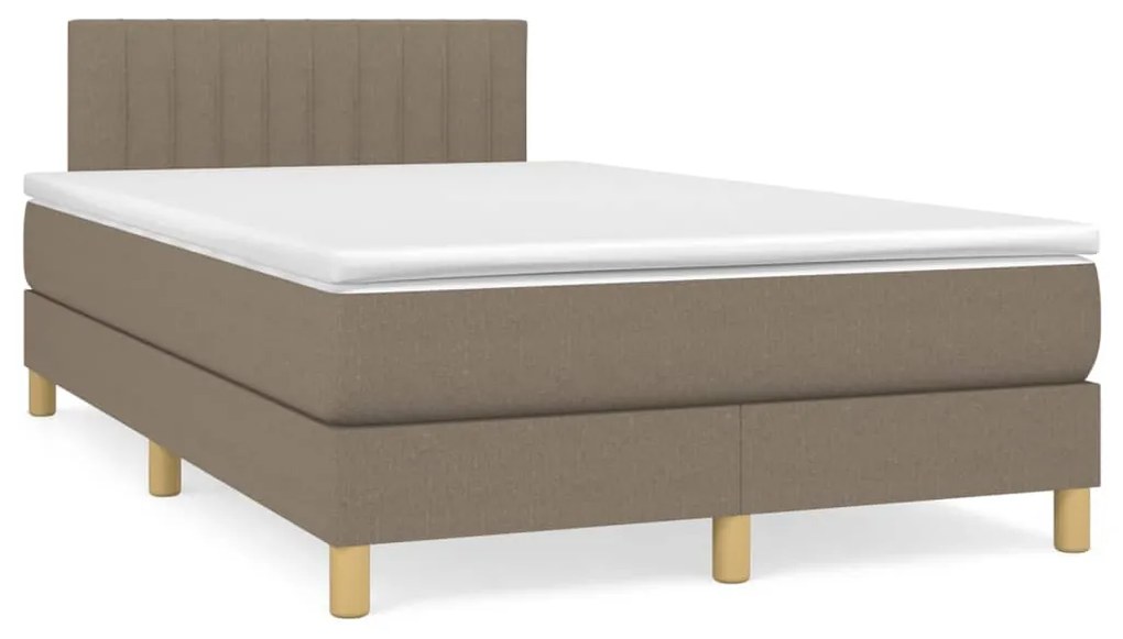 Κρεβάτι Boxspring με Στρώμα Taupe 120x200 εκ. Υφασμάτινο - Μπεζ-Γκρι