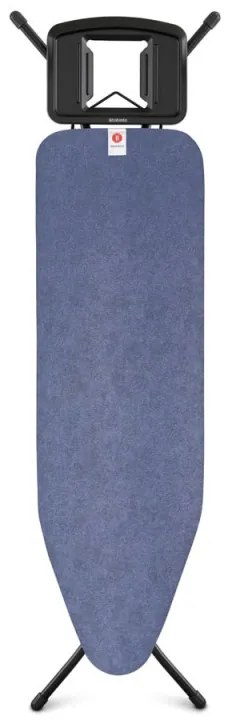 Τραπέζι σιδερώματος Brabantia B 1008299, 124x38 cm, 7 θέσεις ρύθμισης, Μεγάλη θήκη σίδερου, Μπλε