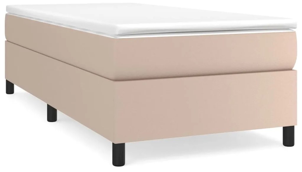 vidaXL Κρεβάτι Boxspring με Στρώμα Καπουτσίνο 80x200 εκ. Συνθ. Δέρμα