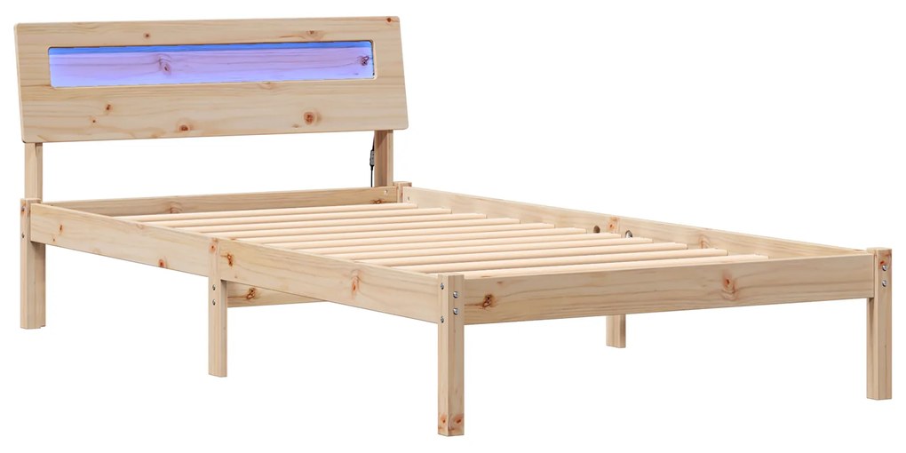 vidaXL Σκελετός Κρεβατιού Καφέ 90 x 190 cm Μασίφ ξύλο πεύκου