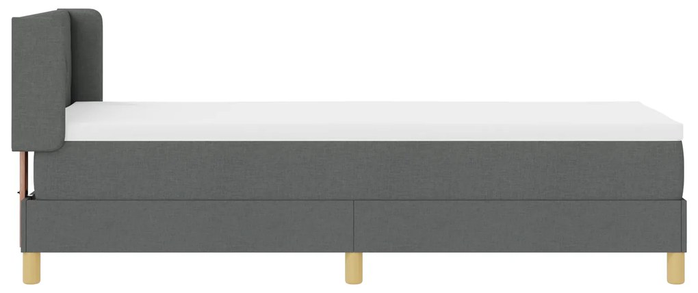 vidaXL Κρεβάτι Box Spring  με Στρώμα - Γκρι Σκούρο, 80x200 εκ., Υφάσματα