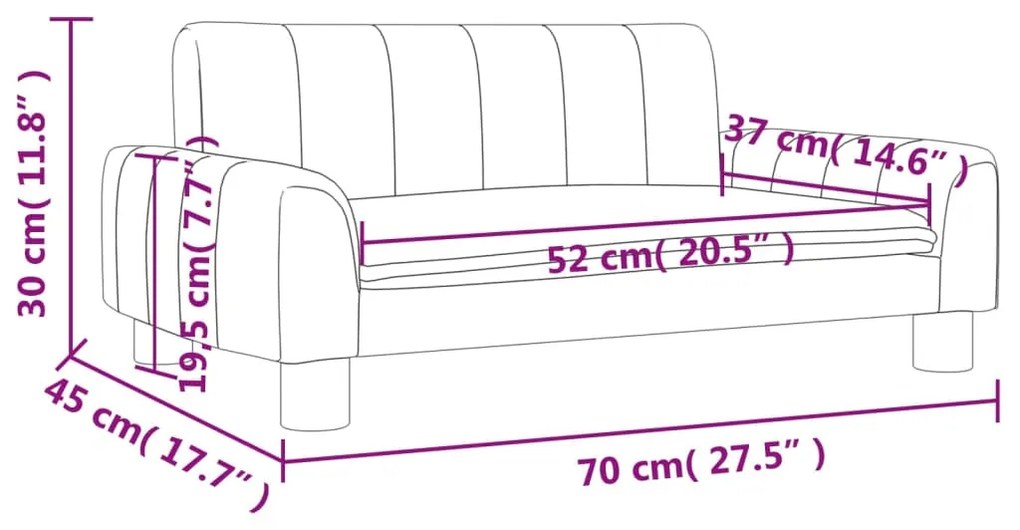 Καναπές Παιδικός Σκούρο Γκρι 70x45x30 εκ. από Ύφασμα - Γκρι