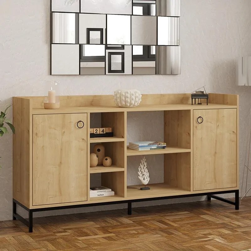 Μπουφές Delta oak - μαύρα μεταλλικά πόδια 160x40x85 εκ. 160x40x85 εκ.