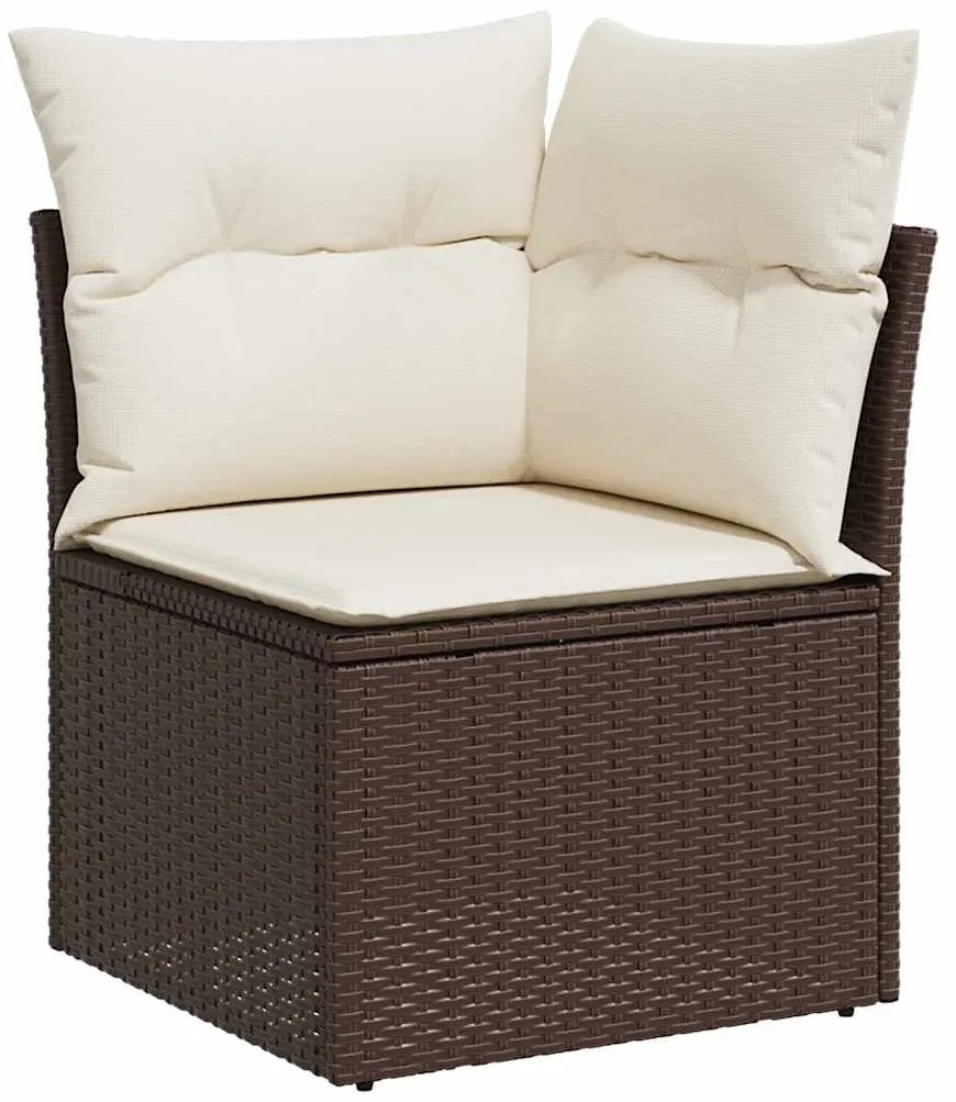 vidaXL Σαλόνι Κήπου Σετ 6 Τεμαχίων Καφέ Συνθετικό Ρατάν με Μαξιλάρια