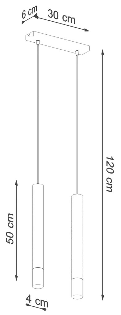 Sollux Κρεμαστό φωτιστικό Wezyr 2,χάλυβας, γυαλί, 2xG9/12w