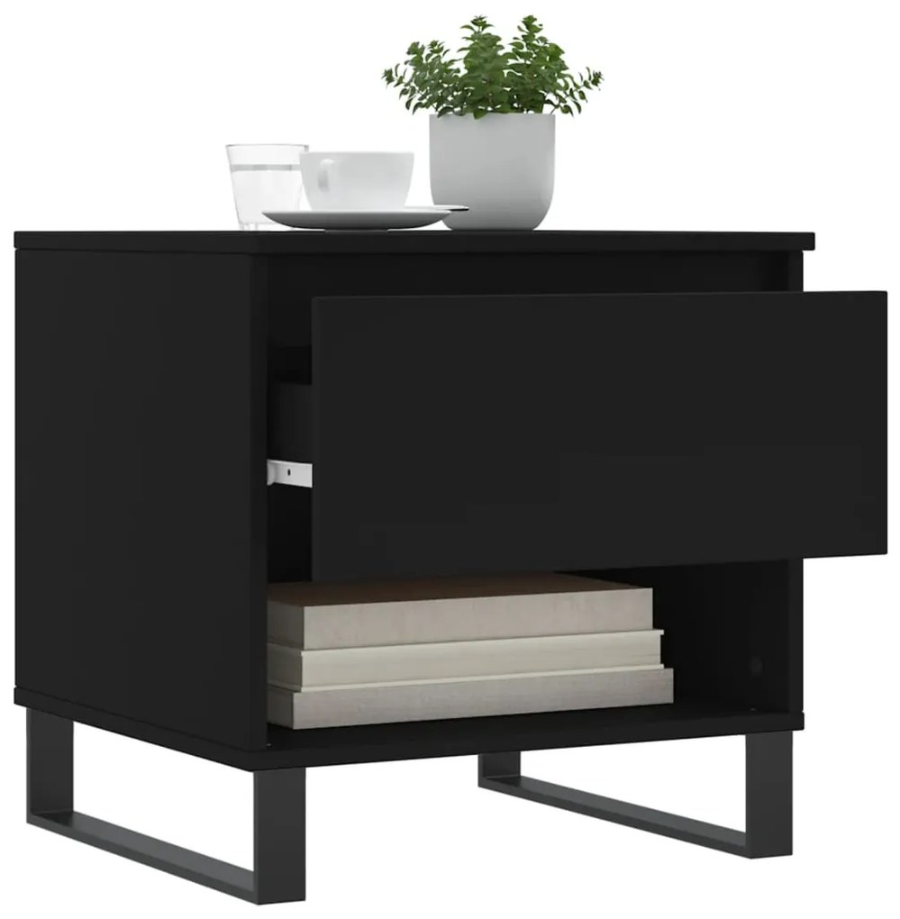 vidaXL Τραπεζάκι Σαλονιού Μαύρο 50 x 46 x 50 εκ. από Επεξεργ. Ξύλο