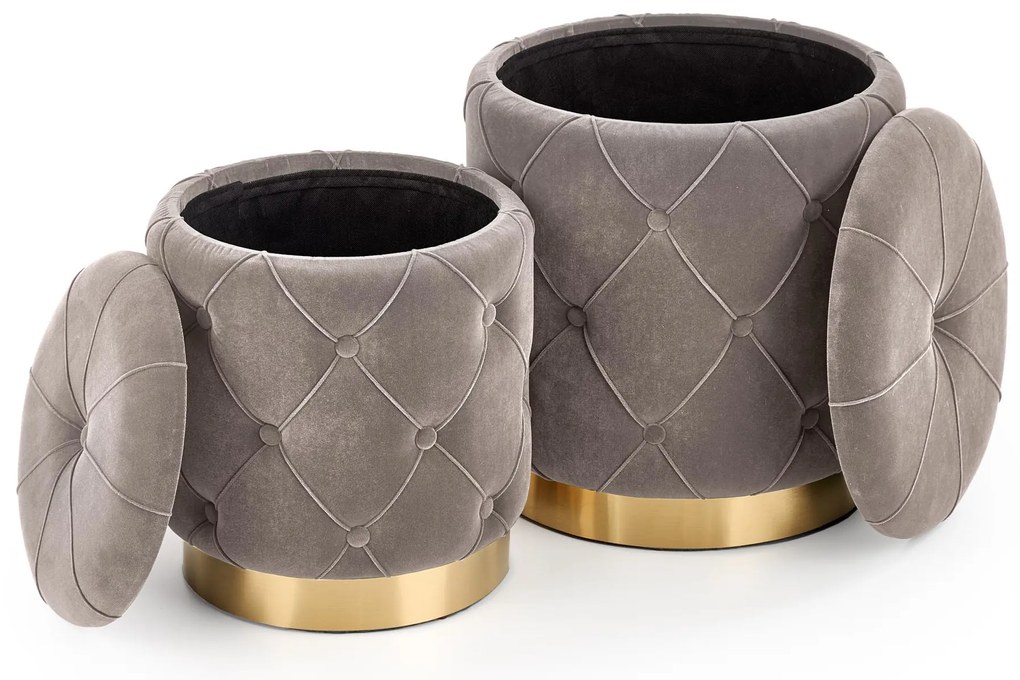 POLLY set of two stools, color: grey DIOMMI V-CH-POLLY-PUFA-POPIEL