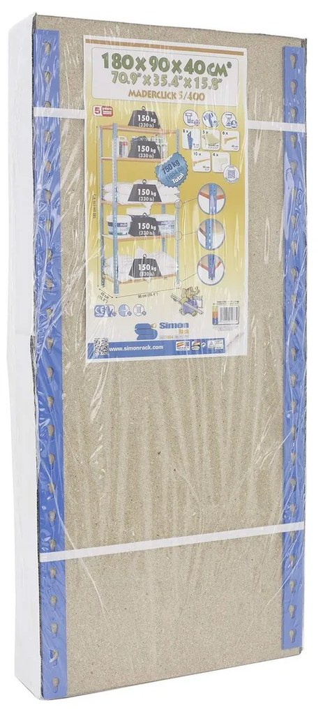 Ράφια Simon Rack Maderclick Plus 5/500 750 kg Μέταλλο 5 Ράφια τσιπ - ματ (200 x 100 x 50 cm)