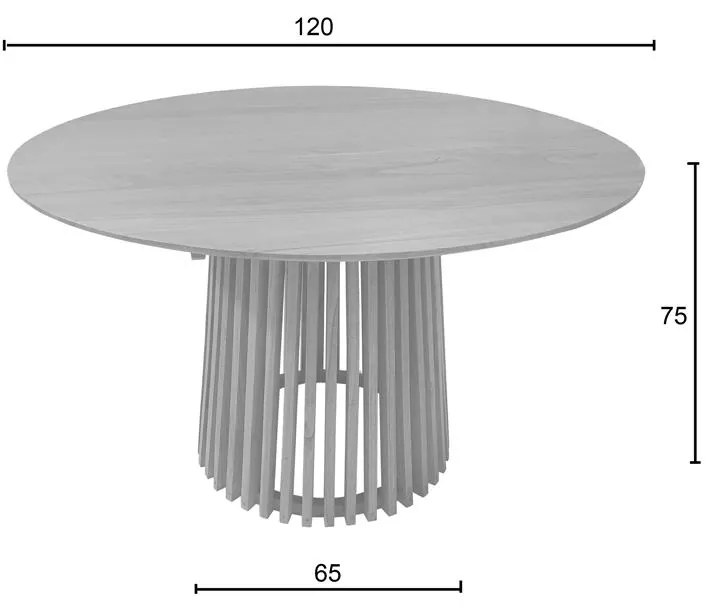 Τραπέζι Kenda mindi ξύλο σε φυσική απόχρωση Φ120x75εκ 120x120x75 εκ.