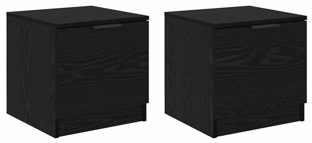 vidaXL Ντουλάπι κρεβατιού 2 pcs Μαύρη δρυς 40 x 39 x 40 εκ.