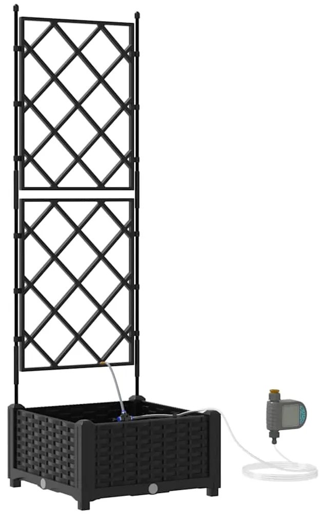 vidaXL Ζαρντινιέρες κήπου Μαύρο 40 x 40 x 126 cm Ατσάλι