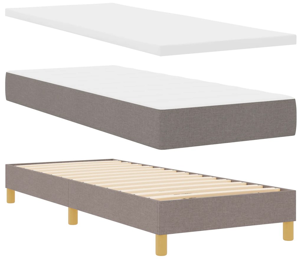 vidaXL Κρεβάτι με Σπαστό Στρώμα Γκρι 80x200 cm Ύφασμα