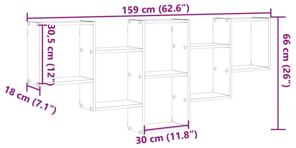 ΡΑΦΙΕΡΑ ΤΟΙΧΟΥ ΓΚΡΙ SONOMA 159X18X66 ΕΚ. ΕΠΕΞΕΡΓΑΣΜΕΝΟ ΞΥΛΟ 853304