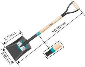 TOTAL THTHW0102 Φτυάρι Μεταλλικό Κάρβουνου με Ξύλινη Χειρολαβή