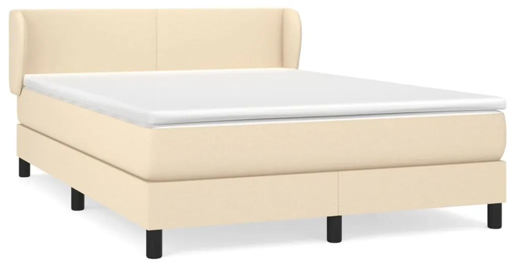 ΚΡΕΒΑΤΙ BOXSPRING ΜΕ ΣΤΡΩΜΑ ΚΡΕΜ 140X200 ΕΚ. ΥΦΑΣΜΑΤΙΝΟ 3126090