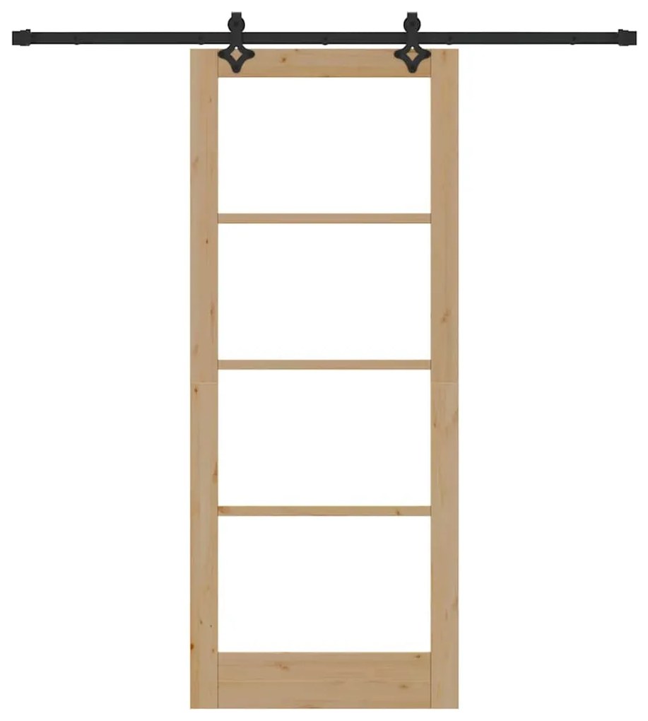 vidaXL Συρόμενη Πόρτα ORKDAL Καφέ 86 x 211 cm Ξύλο και μέταλλο