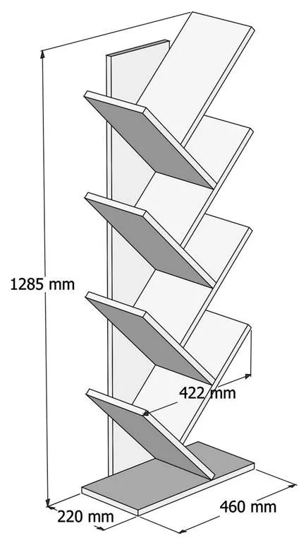 Βιβλιοθήκη Luptus μελαμίνης λευκό 46x22x128.5εκ 46x22x128.5 εκ.