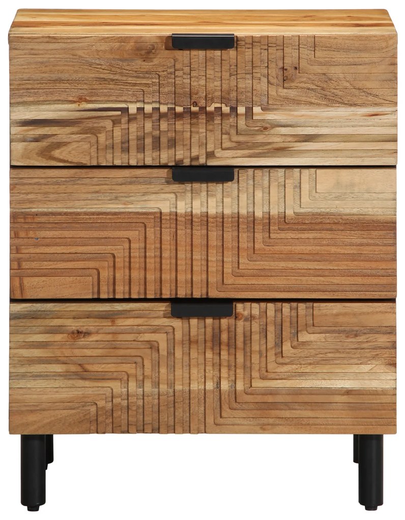 vidaXL Κομοδίνο 50x33x62 εκ Μασίφ ξύλο ακακίας