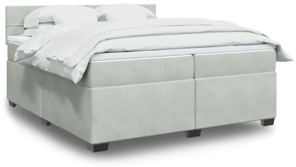 ΚΡΕΒΑΤΙ BOXSPRING ΜΕ ΣΤΡΩΜΑ ΑΝΟΙΧΤΟ ΓΚΡΙ 200X200 ΕΚ. ΒΕΛΟΥΔΙΝΟ 3288702