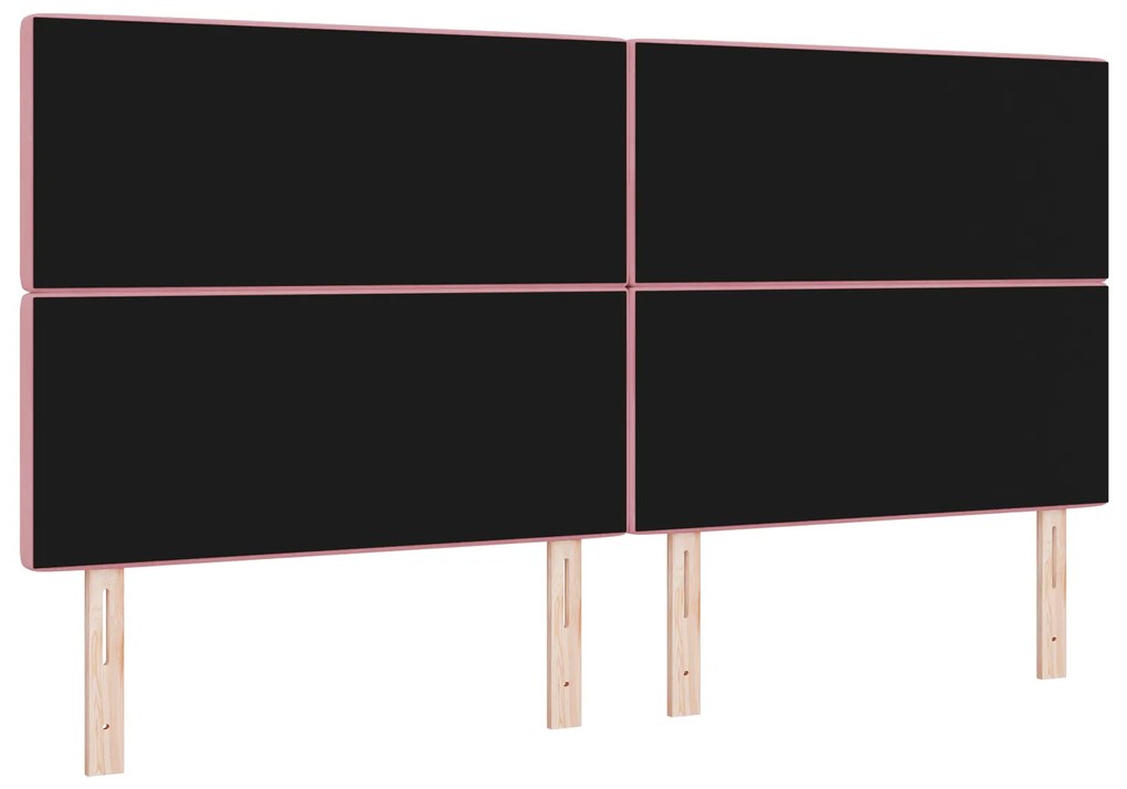 vidaXL Βελούδινο Κεφαλάρι Argyle με κεφαλάρι Ροζ 200 cm Βελούδο