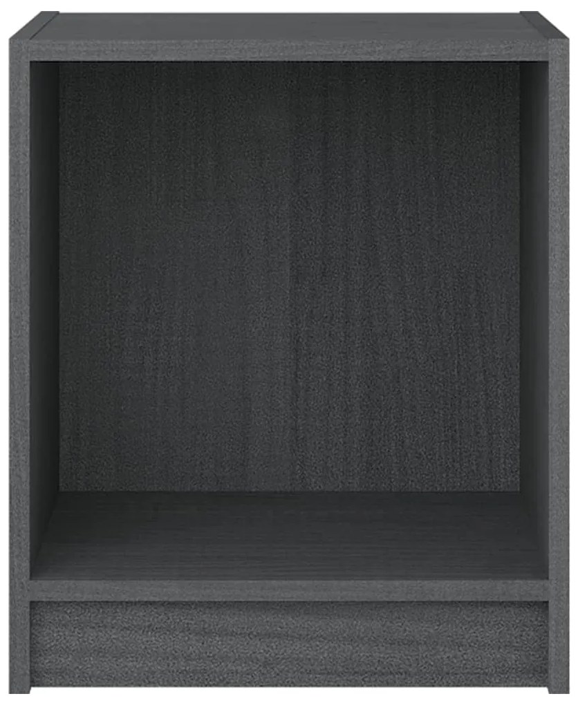 vidaXL Κομοδίνα 2 τεμ. Γκρι 35,5 x 33,5 x 41,5εκ από Μασίφ Ξύλο Πεύκου