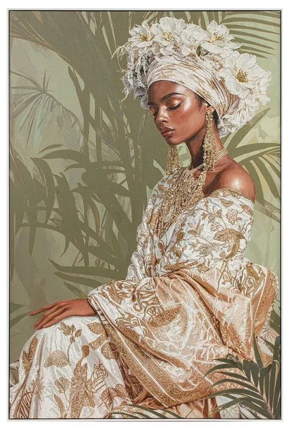 Καμβάς Home ESPRIT Λευκό Πράσινο Αποικιακό Αφρικάνα 100 x 4,5 x 150 cm