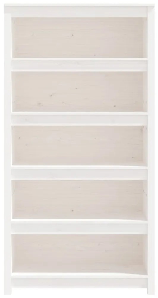 vidaXL Βιβλιοθήκη Λευκή 80x35x154 εκ. από Μασίφ Ξύλο Πεύκου