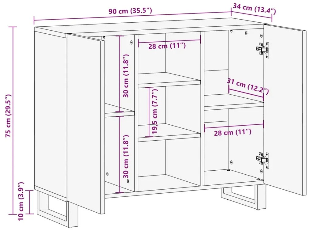 ΝΤΟΥΛΑΠΙ 90X34X75 ΕΚ. ΑΠΟ ΜΑΣΙΦ ΞΥΛΟ ΑΚΑΚΙΑΣ 377578