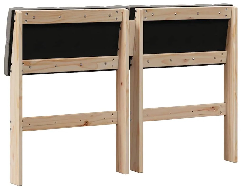 vidaXL Ταπετσαρισμένο κεφαλάρι Taupe 120 cm Στερεά ξυλεία πεύκου