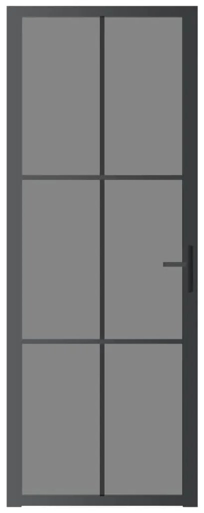 vidaXL Εσωτερική Πόρτα 76x201,5 εκ. Μαύρη ESG Γυαλί και Αλουμίνιο