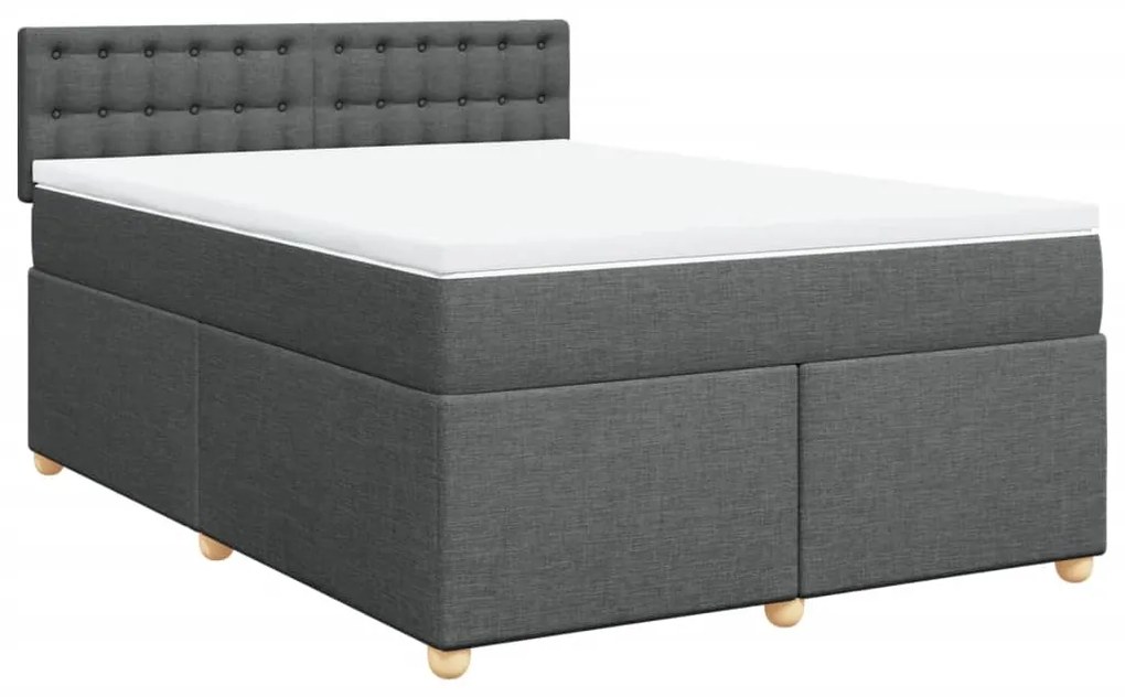 ΚΡΕΒΑΤΙ BOXSPRING ΜΕ ΣΤΡΩΜΑ ΣΚΟΥΡΟ ΓΚΡΙ 160X200 ΕΚ ΥΦΑΣΜΑΤΙΝΟ 3286746